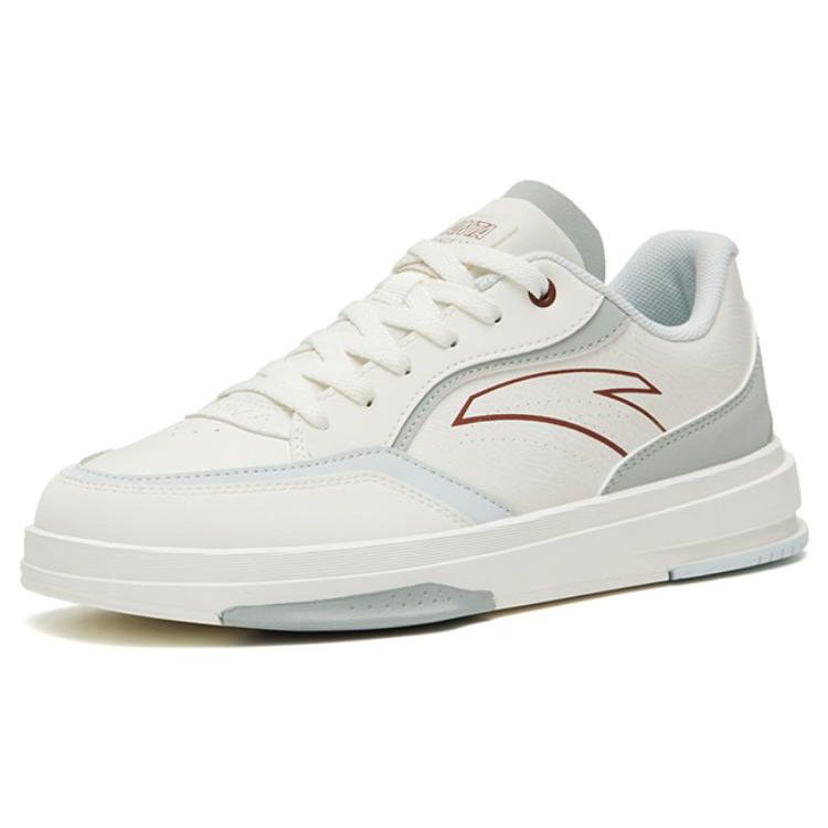 Anta Comfortable Versatile Non-Slip Durable Low-Top Skate Shoes Women Sneakers White Gray 922328011-2