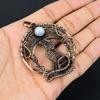 Mondstein-Edelstein, reiner Kupferdraht, umwickelt, handgefertigter Anhänger-Schmuck für Weihnachtsgeschenk