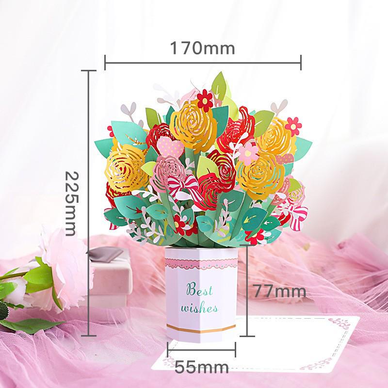Popular 3D Handmade Christmas Bouquet Greeting Card
