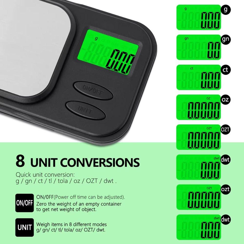Weighing Tool Precision Pocket Scale Backlit LCD Electronic Scale Mini Digital Scales  Kitchen