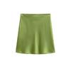 2025 Summer French Retro Satin Acetate A-line Mini Skirt with Side Zipper