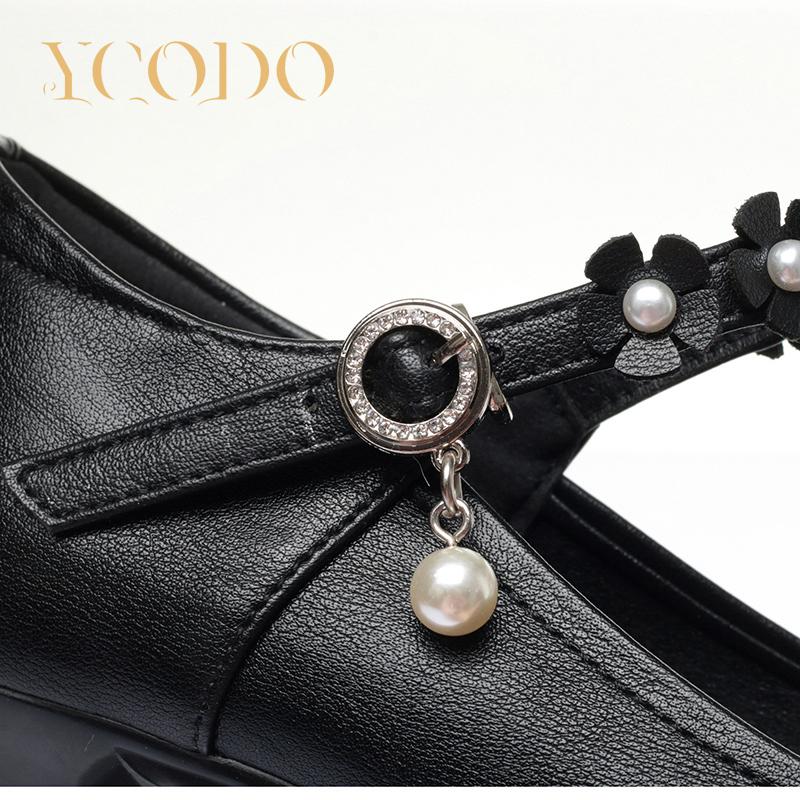 Moteriškos ir mergaičių studentės, natūralios odos, patogūs aukštakulniai bateliai Mary Janes moterims