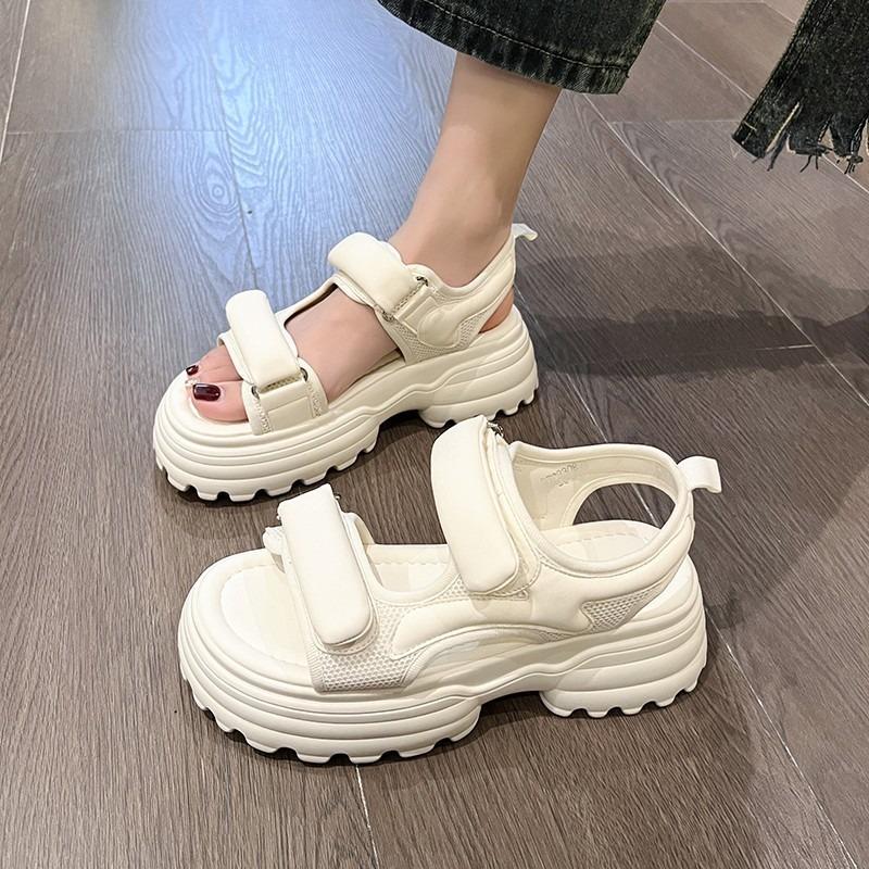 Platform casual sandals women wear summer new versatile Velcro muffin sports beach sandals women