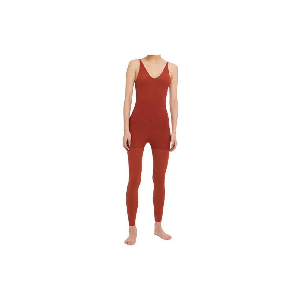 Nike Solid Color Simple Breathable Slim Fit Sleeveless Jumpsuit Women Jumpsuit Dark-Orange DA2425-832 M