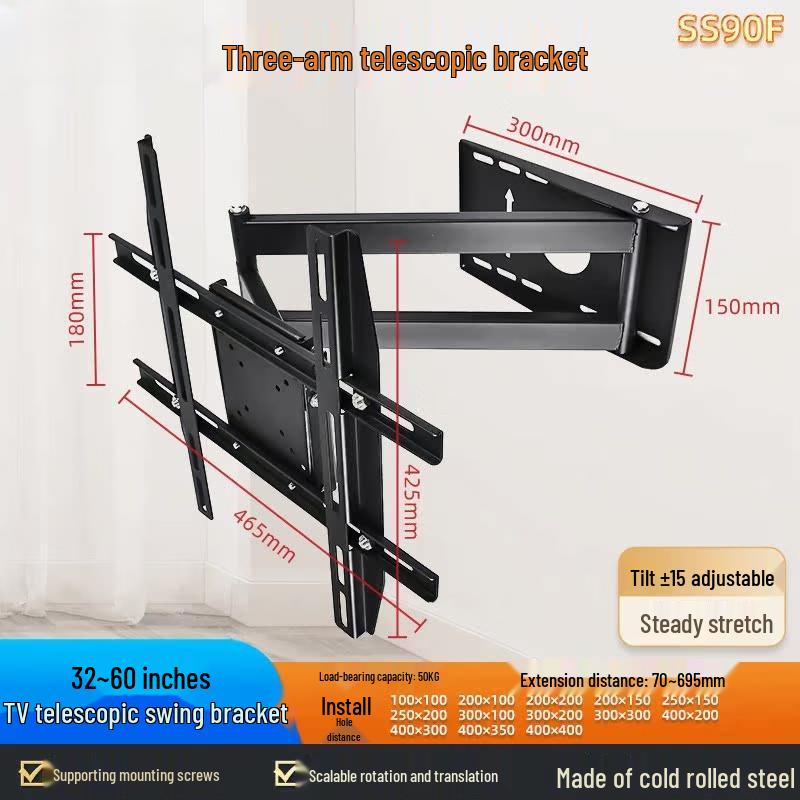 Suporte de Parede para TV Oshumai Full Motion para TVs de 32-55 polegadas