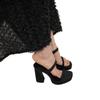 Summer leopard print beautiful high heel sandals femininity word with thick heel outside wear waterproof table open toe cool slippers