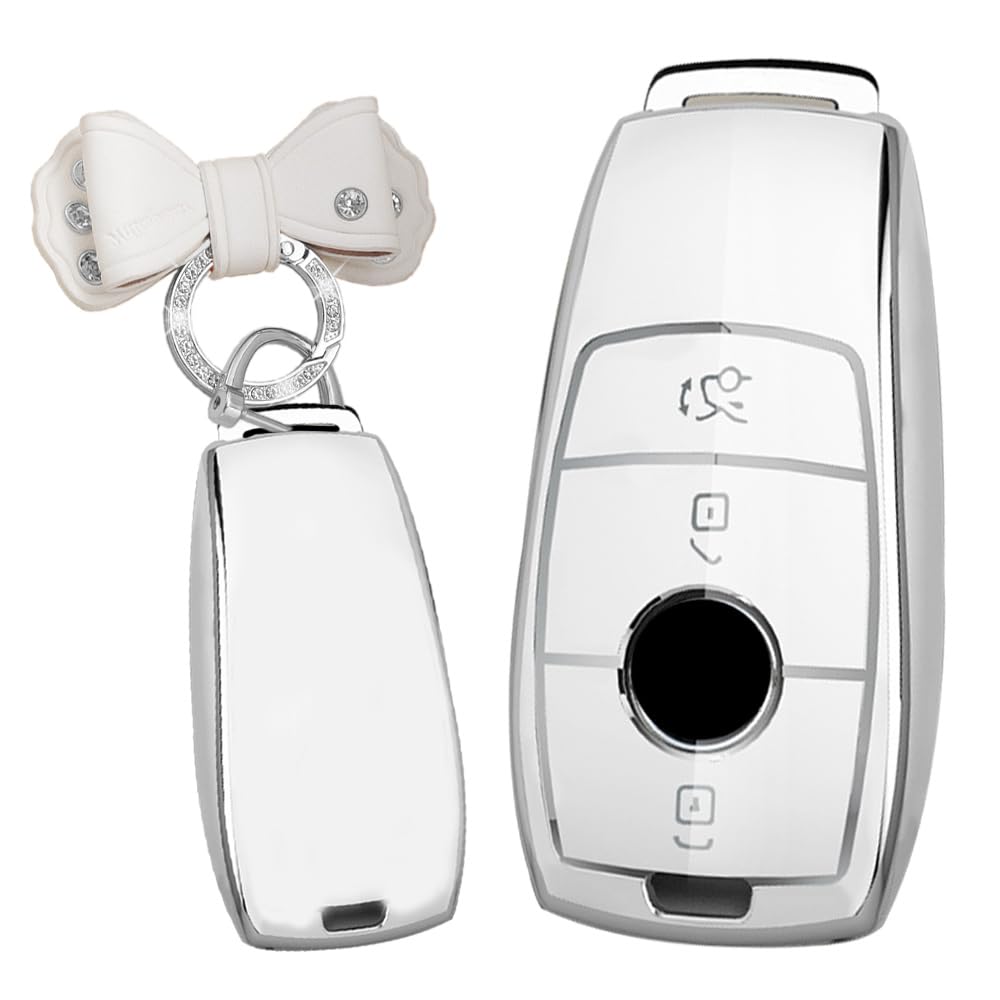 

[TECART] Специальный чехол для ключа Mercedes Benz, Чехол для ключа, Держатель для ключа, Совместим с Mercedes A, белый