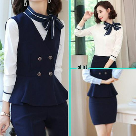 Women's Professional Vest Suit Set for KTV Hotel Receptionist Interview