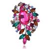 Luxury Full Crystal Exaggerated Broocch For Women Men Elegant Rhinestone Waterdrop Pin Lady Clothing Coat Corsages Accessories