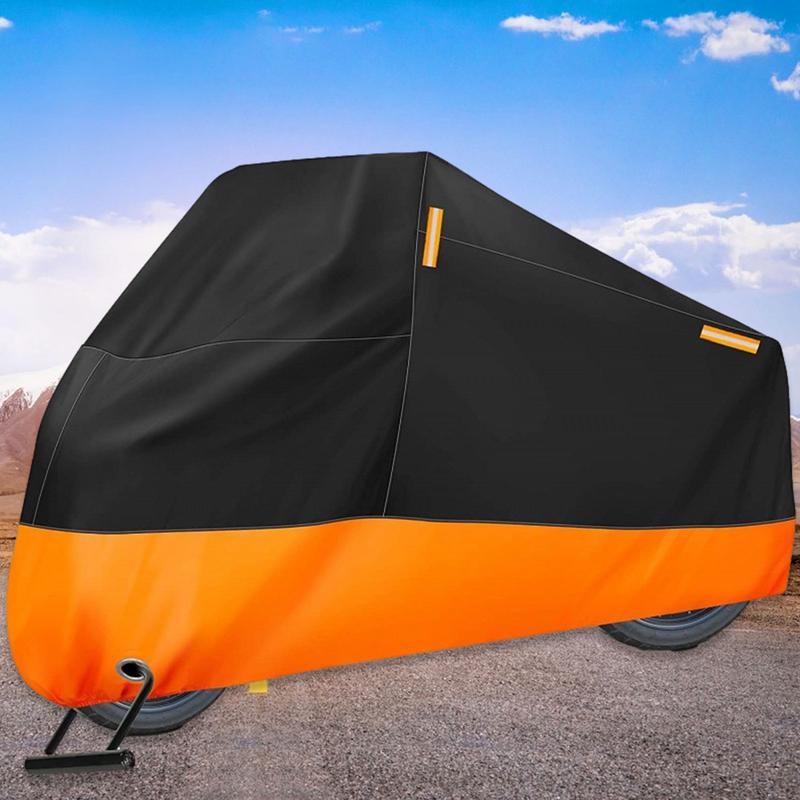 Motorcycle Tarp Windproof Motorcycle Cover Waterproof Outdoor With Reflective Strips Stable Motorcycle Cover Dust Cover