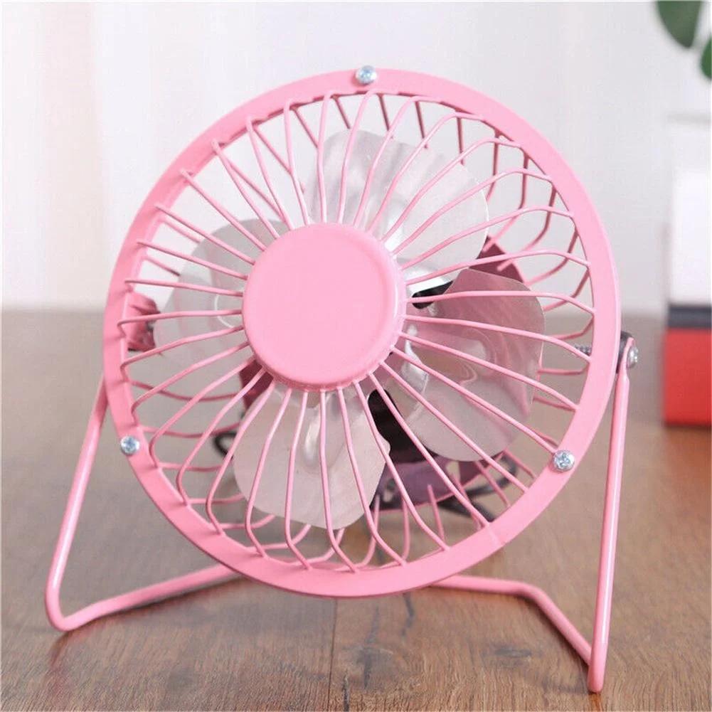 USB Rechargeable 4Inch Metal Desk Fan Super Quiet Portable Mini for Home Office Camping Travel