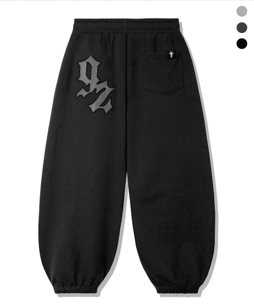 TRILLION Patch Double String Balloon Fit Jogger Pants_3Color