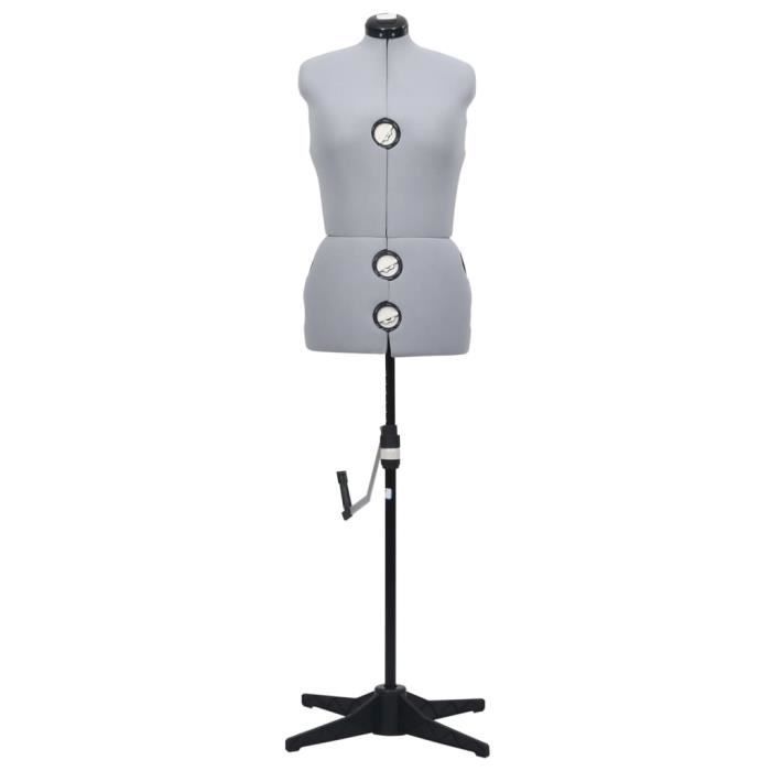 VidaXL Mannequin de robe ajustable pour femme Gris M Taille 40-46