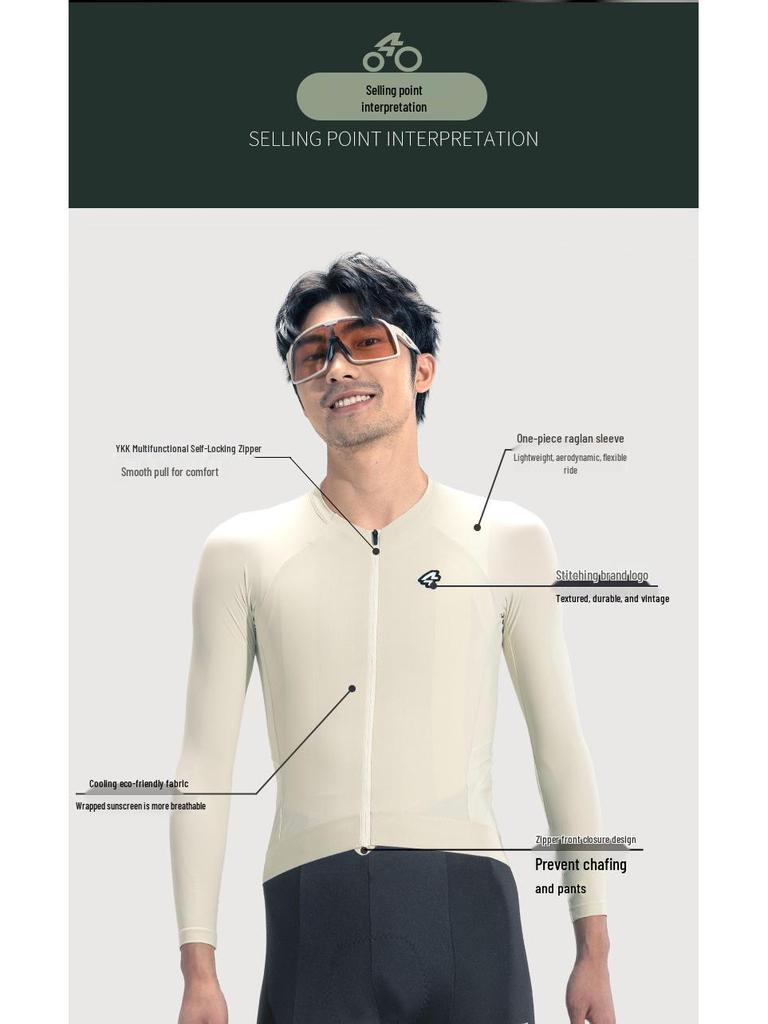 Lampara 2024 Eco-Friendly Men's Cool Cycling Jersey – Sweat-Wicking, Long Sleeve & Road Bike Ready