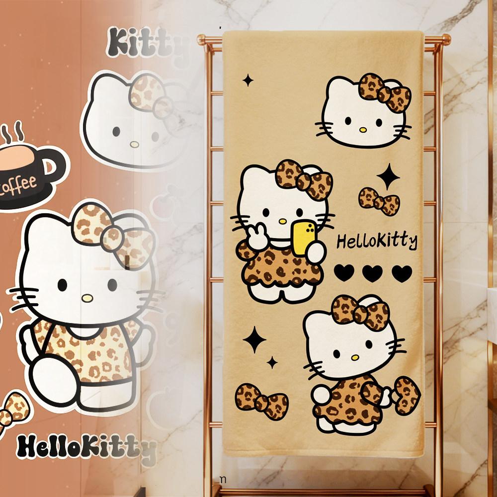 

Hello Kitty Beach Towel 2D Single Print Cute Home Decor Outdoor Accessory Soft Functional Cartoon-Themed Attractive Durable W30*H60(CM)