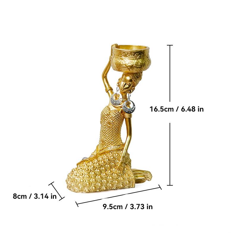 

Resin Black tribal art sculptures and figurines African cultural gift Home Living Room Office Table decoration and accessories