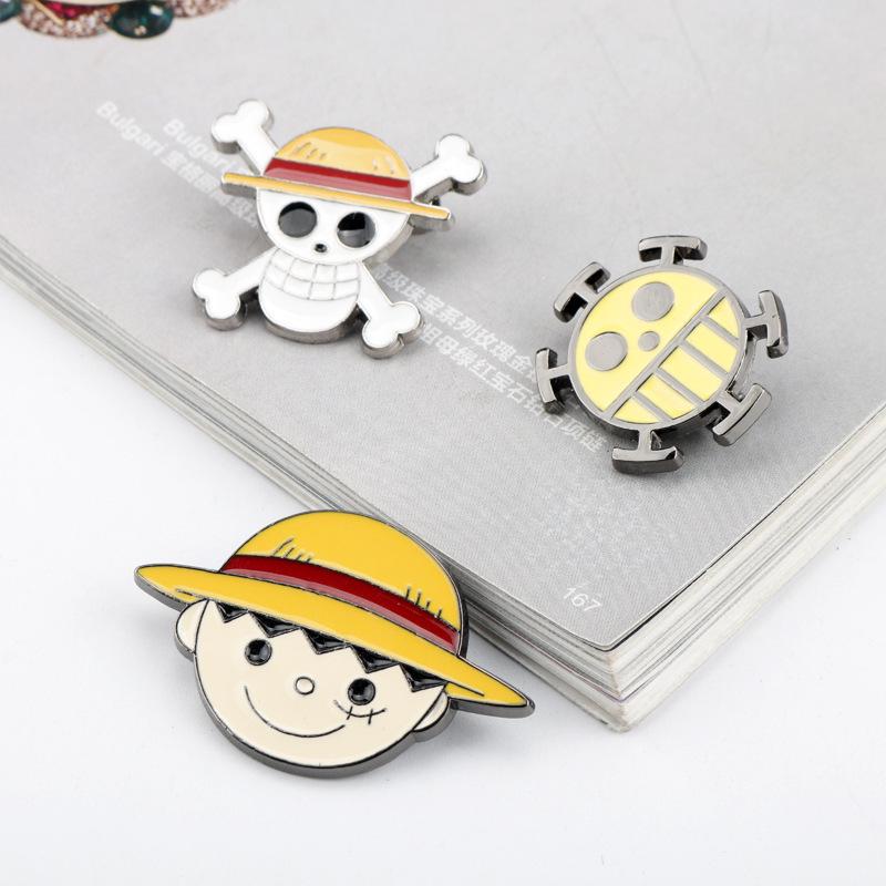 One Piece Luffy & Zoro Piraci Słomkowego Kapelusza Metalowa Broszka Pin