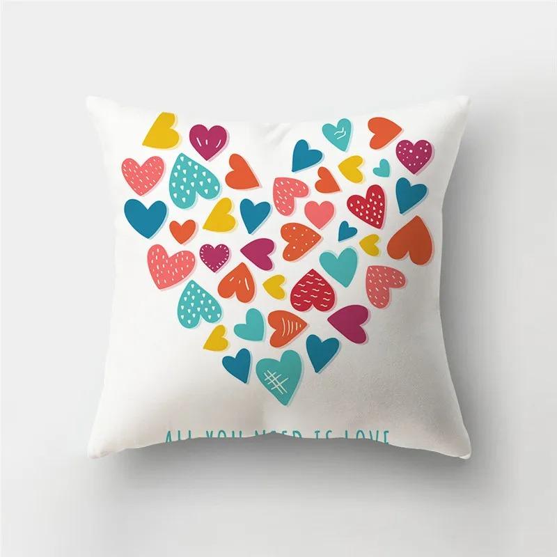 Valentine's Day Love Pattern Decorative Pillowcase Living Room Office Ornaments Home Pillowcase