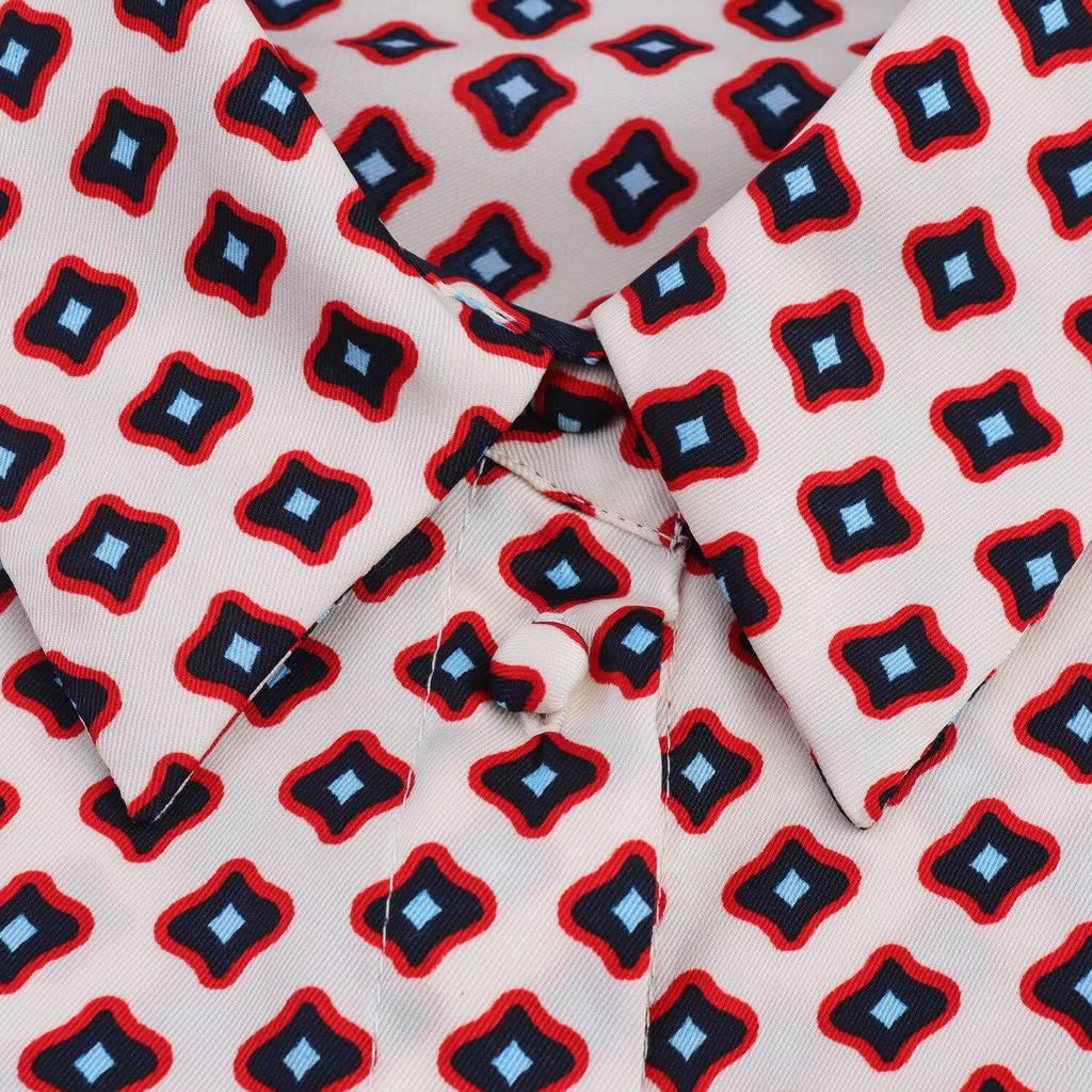 2025 Spring Women's Printed Shirt & Straight-Leg Pants Set 11305