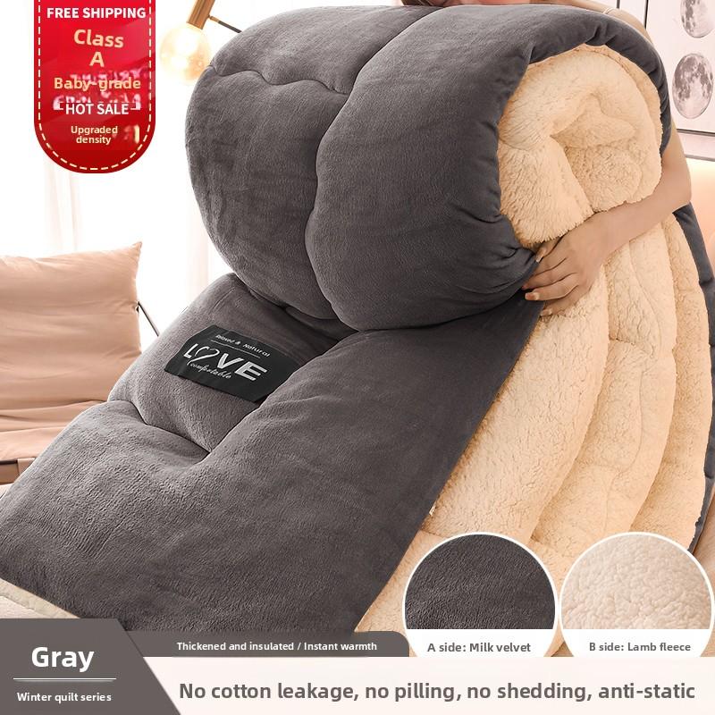 Thiened Lamb Velvet Blanket Double-Sided Coral Velvet Warm Winter Quilt Duvet Core Cotton Cover for Autumn And Winter