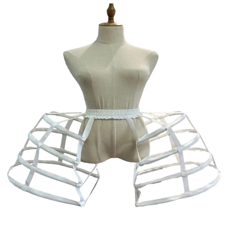 

Victorian Bustles Pannier for Cosplay Double Pannier Rump Pad BumRoll White Petticoat Slip Dress Support Accessory білий