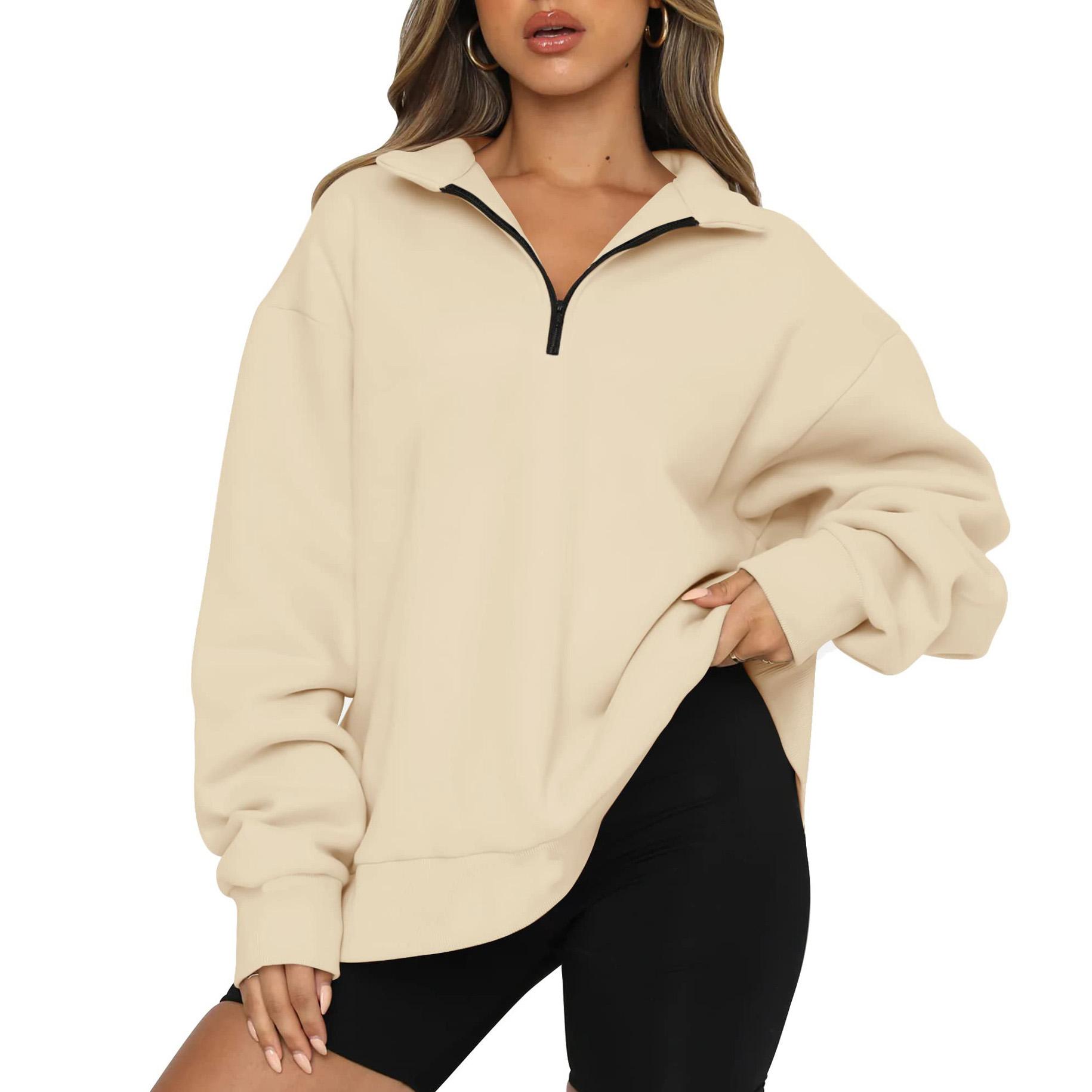 Женские свободные свитера с длинным рукавом и V-образным вырезом женские топы однотонные толстовки XL абрикосовый 2400₽