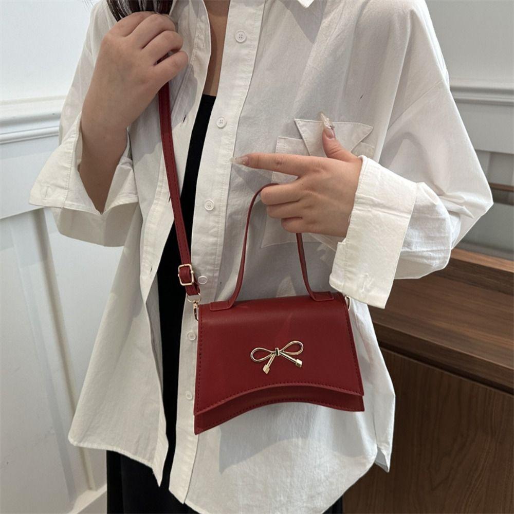 New Design Y2k Bow Shoulder Bags Solid Color Women Handbag Fashionable Bowknot Armpit Bag  Lady