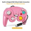 Controlador FIOTOK GameCube Controlador Clássico com Fio para Wii e Nintendo Gamecube (Rosa e Roxo - Pacote com 2)
