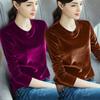 Women Warm Base Shirt O Neck Velvet T-Shirt Stretch Tees Long Sleeve Lady Chic Steet Top Fashion Autumn Winter