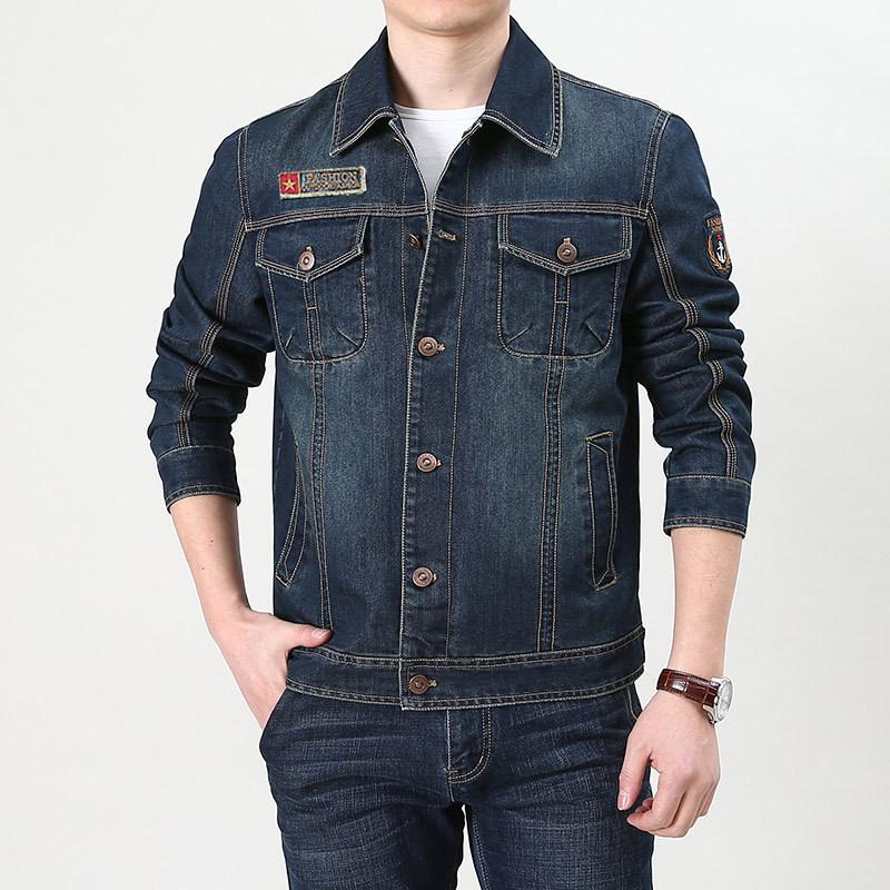 Wiosna i Jesień Nowa Kurtka Jeansowa Męska Młodzieżowa Moda Miejska Casualowa Outdoorowa Kurtka Jeansowa z Klapami