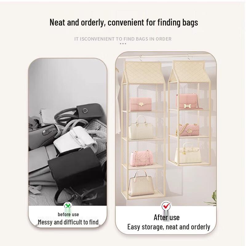 Staubdichter zweiseitig faltbarer Handtaschen-Organizer