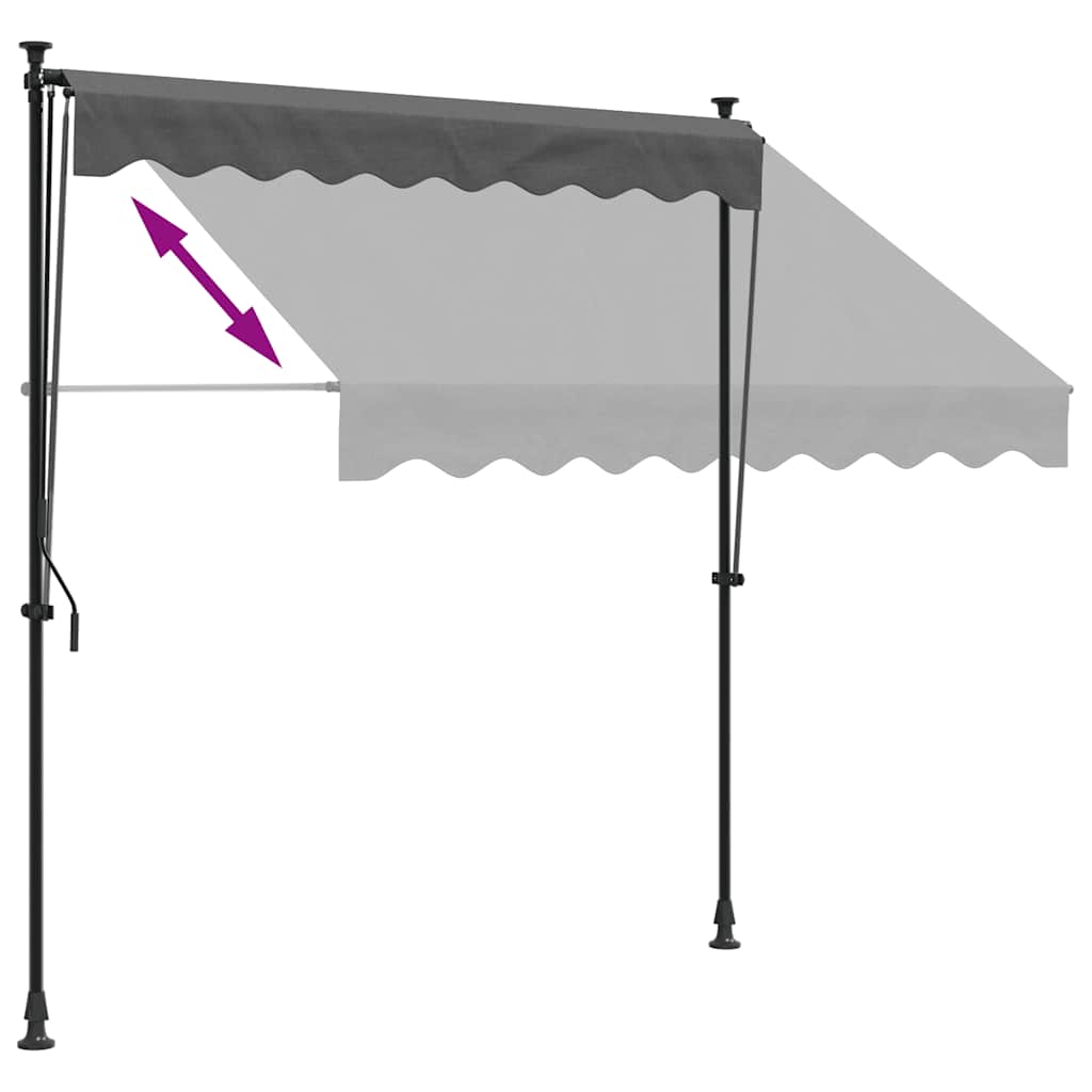 Vidaxl Markiza Zwijana, Antracytowa, 200X150 Cm, Tkanina I Stal