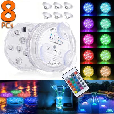 Waterproof Underwater Light, Submersible LED Lights, with Remote Control, Tub Lamp 16 Colors Changing Shower Lamps