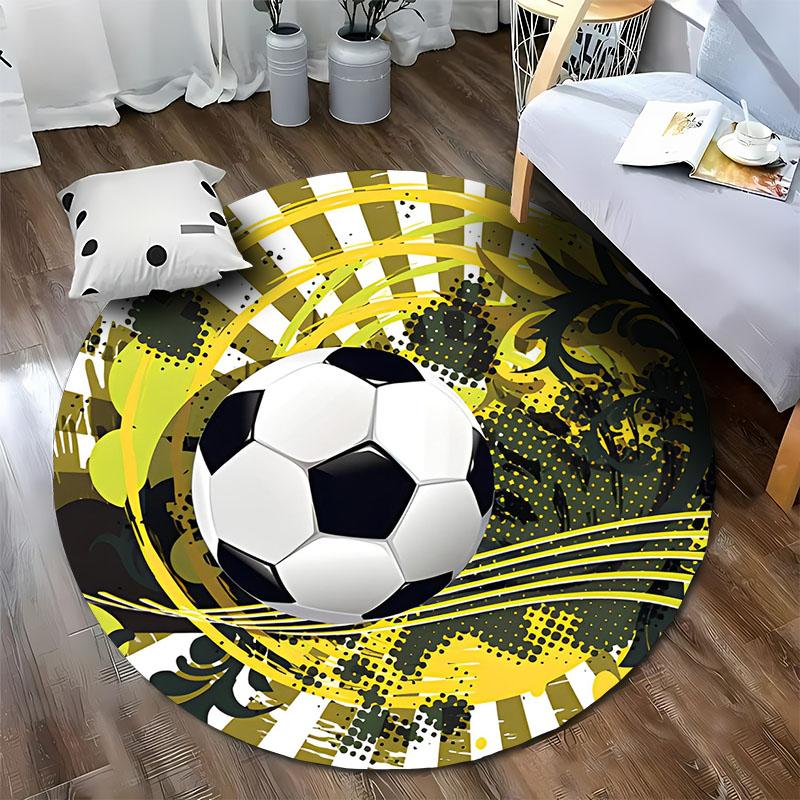 Free shipping! "Vibrant Soccer-Themed Round Carpet for Game Rooms" round carpet for home sofa bedroom, gift