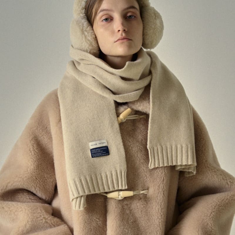 

FACADE PATTERN Cashmere Knit Muffler_4 Colors FOREST