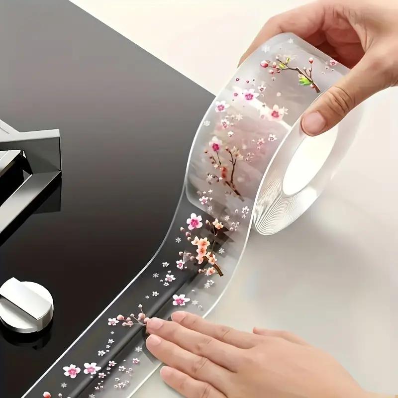 Kitchen Bathroom Sealing Tape Waterproof Adhesive Seal Tape Stickers Mildew Toilet Seam Strip Self Transparent Printing Home Decoration