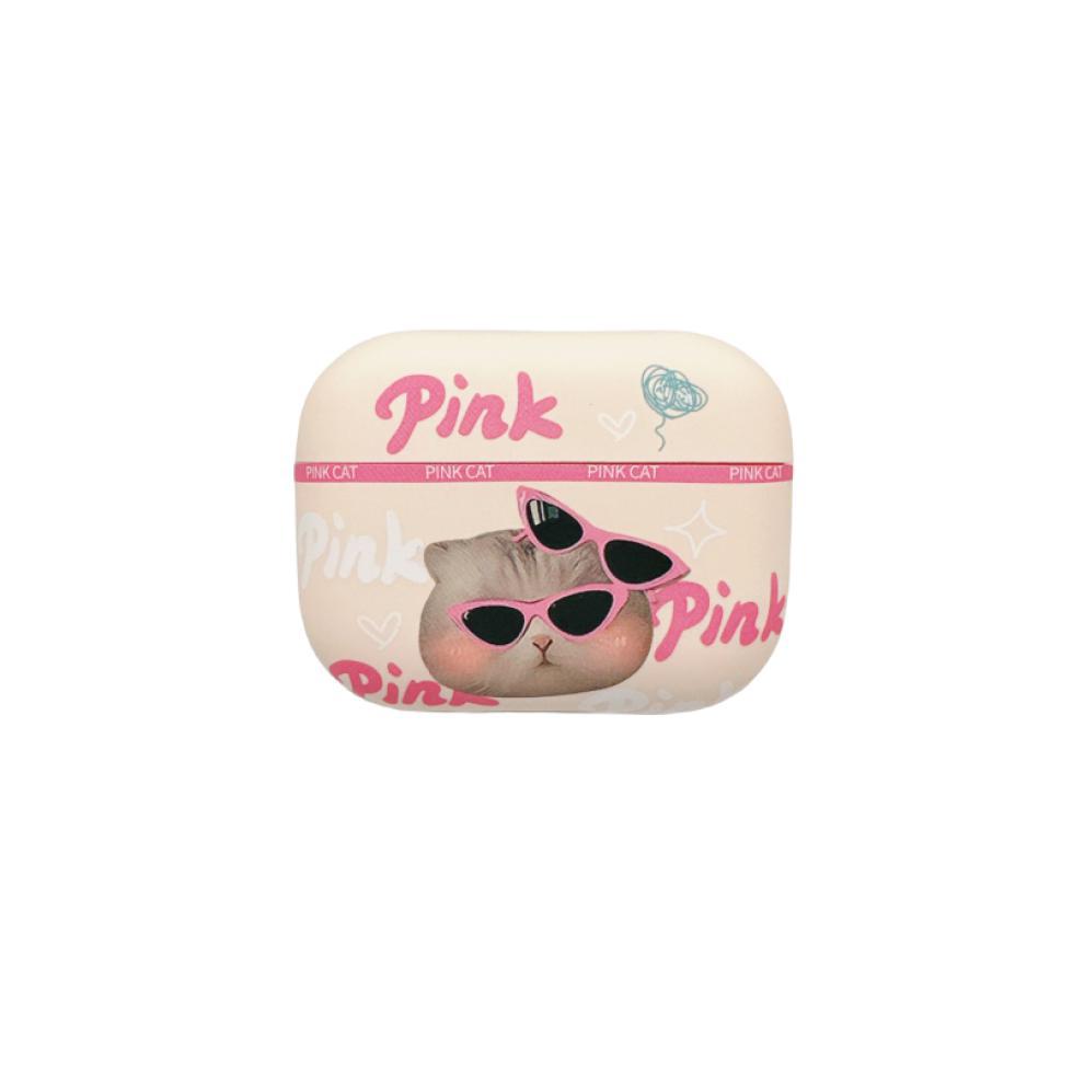 AirPods pro1 anti-drop explosion earphone case scratch-proof rice white powder cool cat