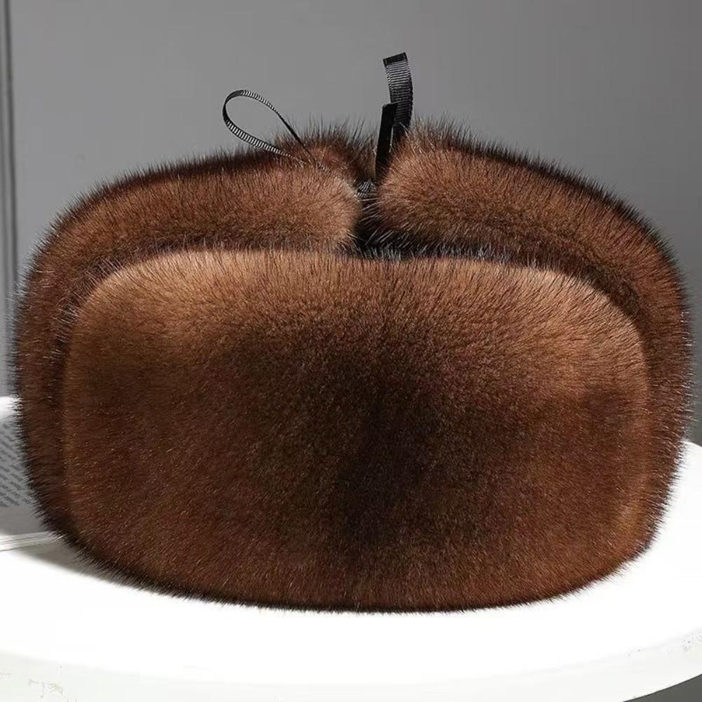 Fashion Thick Warm Winter Bomber Hat Ear Protection Windproof Ushanka Fur Hat Casual Ski Russian Cap Outdoor