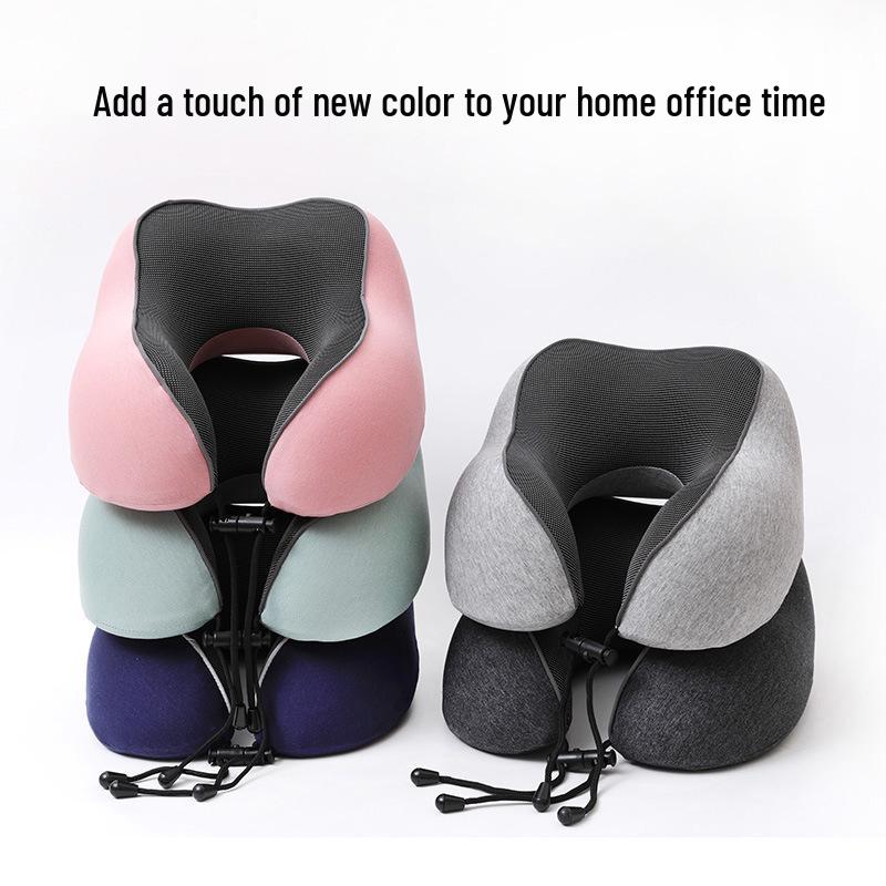 Portable Quick-Dry Cooling Travel Neck Pillow - Foldable Memory Foam U-Shape for Airplane Support