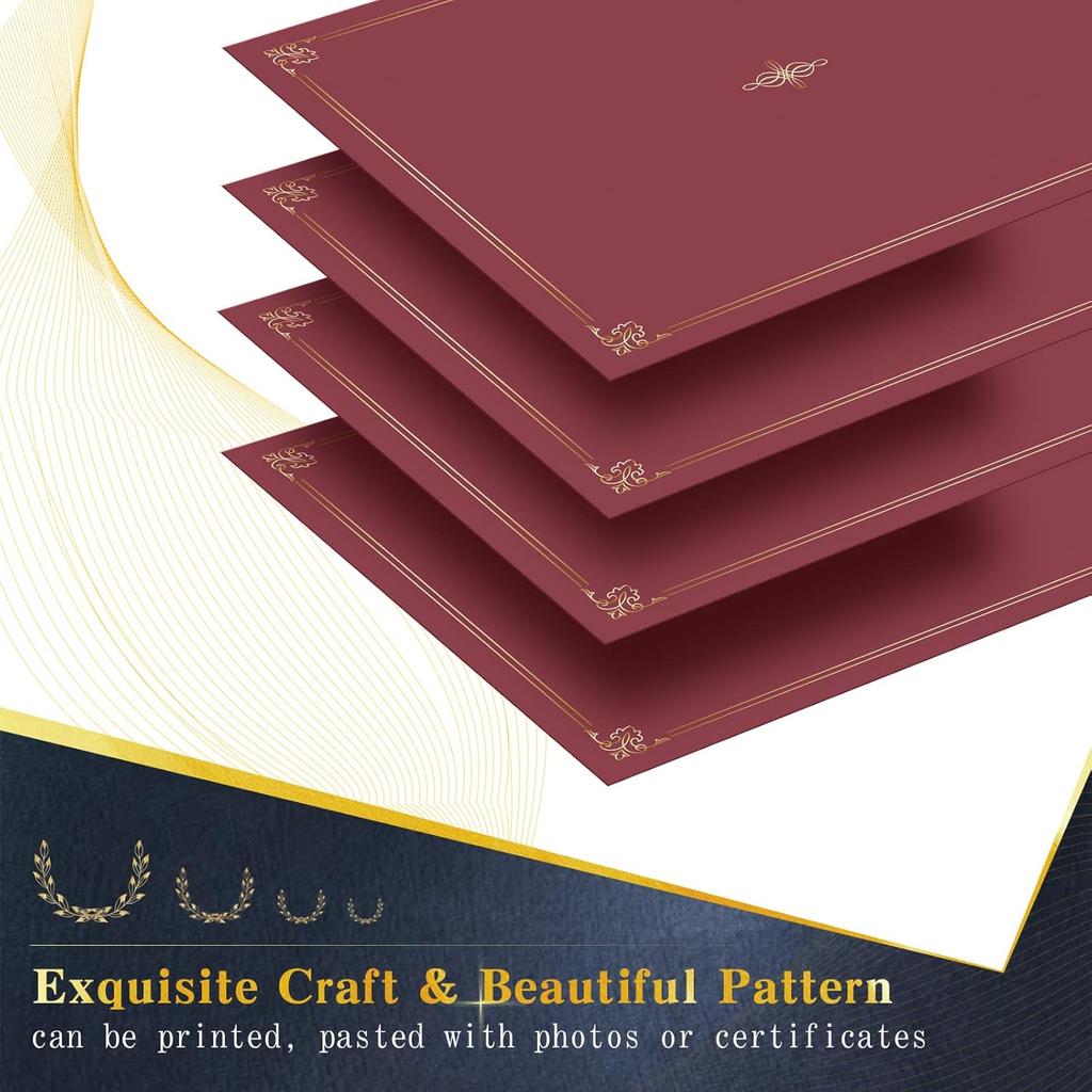 Panelee 60 Pcs Certificate Holders with Gold Foil Border Diploma Holder Diploma Cover Certificate Folders Certificate Covers for Letter Size 8.5 x 11