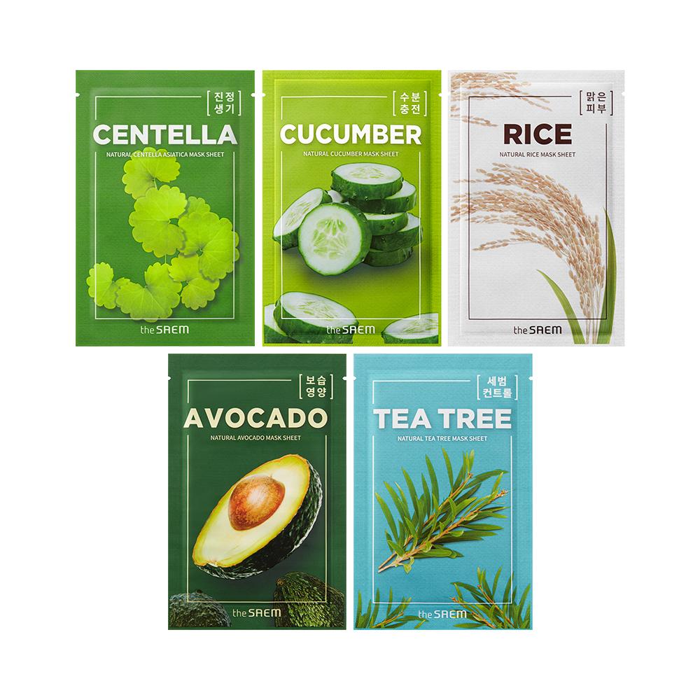 The Saem Natürliche Maskenpackung 1 Blatt Wählen Sie 1 von 5 Typen Centella Gurke Reis Avocado Und Teebaum