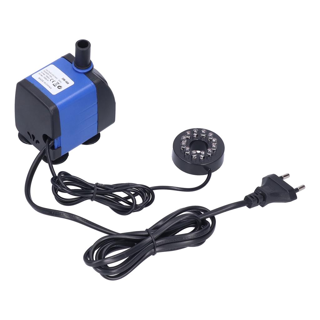 3-i-1 nedsenkbar fontenepumpe, vannpumpe til fisketank med 7 stk.Farget LED-lys
