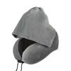 Removable U-shaped Pillow with Cap Adjustable Car Neck Cushion Lightweight Hooded Pillow  Car Trips