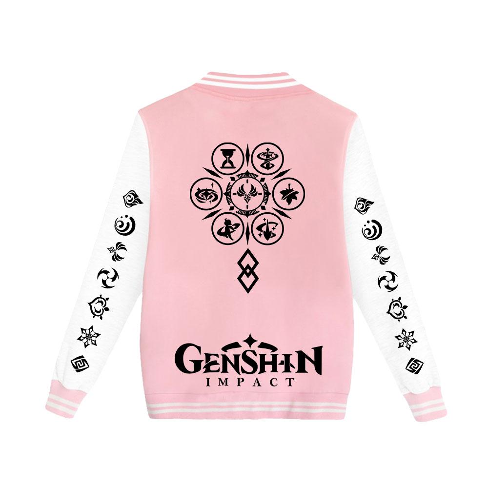 Genshin Impact Druck Herren Damen Jacke Mantel Sweatshirts Hoodie Baseball Uniform Streetwear Jungen Mädchen Strickjacke Oberteile Kleidung