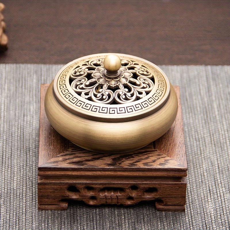 1PC Ancient Copper Incense Burner Household Indoor Incense Seal Plate Incense Thread Incense Burner Incense Accessories Household Incense Burner