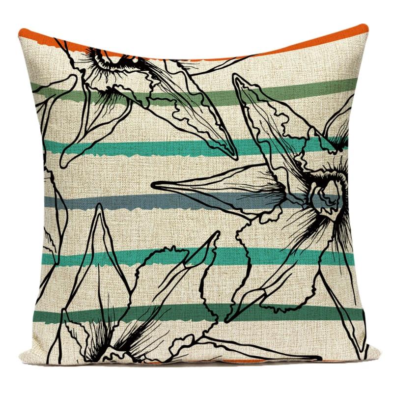 Decorative Throw Pillows Case Floral White Red Pink Flower Polyester Pillow Cushion Cover For Sofa Home Living Room Decor
