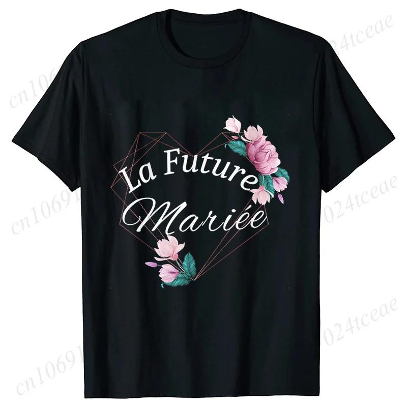 

Wedding Tops Women Bachelorette Party Blouses Bridesmaid French Team Bride Squad Tshirt Flower Graphic Bridal Shower Aesthetic S