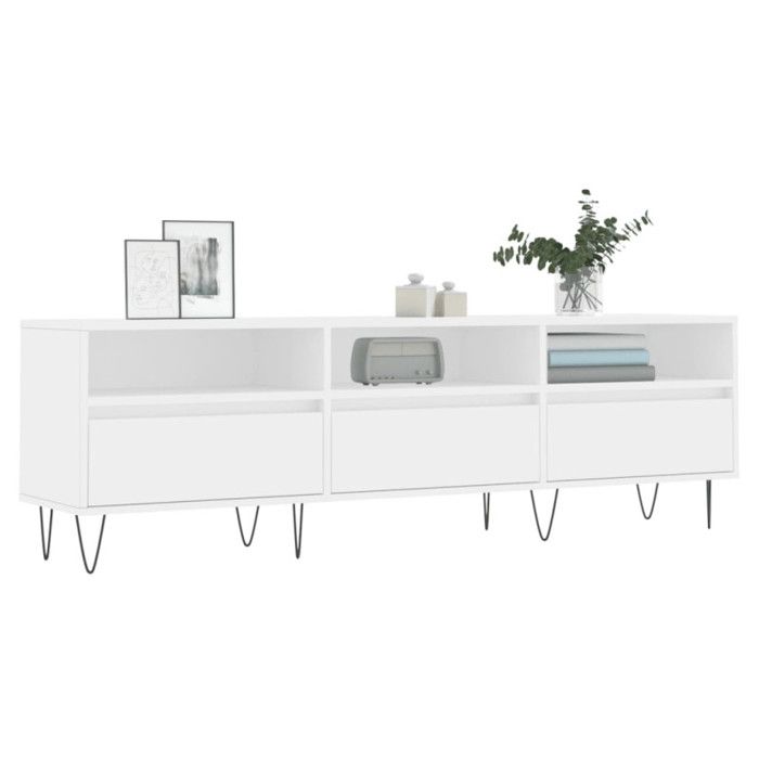 VidaXL Meuble TV blanc 150x30x44,5 cm bois d'ingénierie 831276