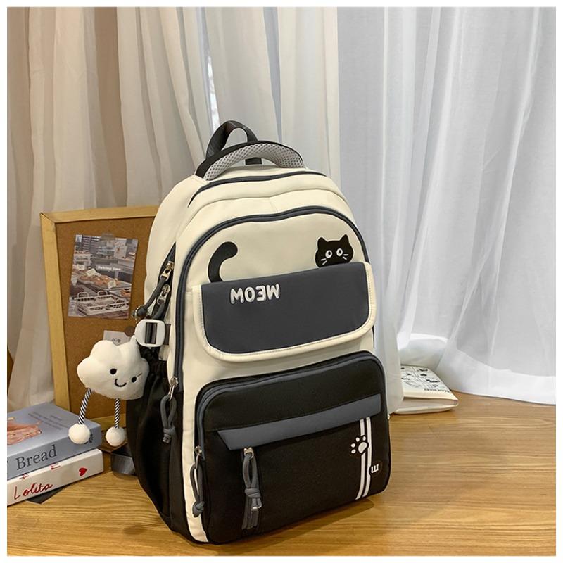 Korean Version Ins New Highvalue Collegestyle Contrasting Backpack, Casual and Lightweight Largecapacity Backpack for Junior High School Students