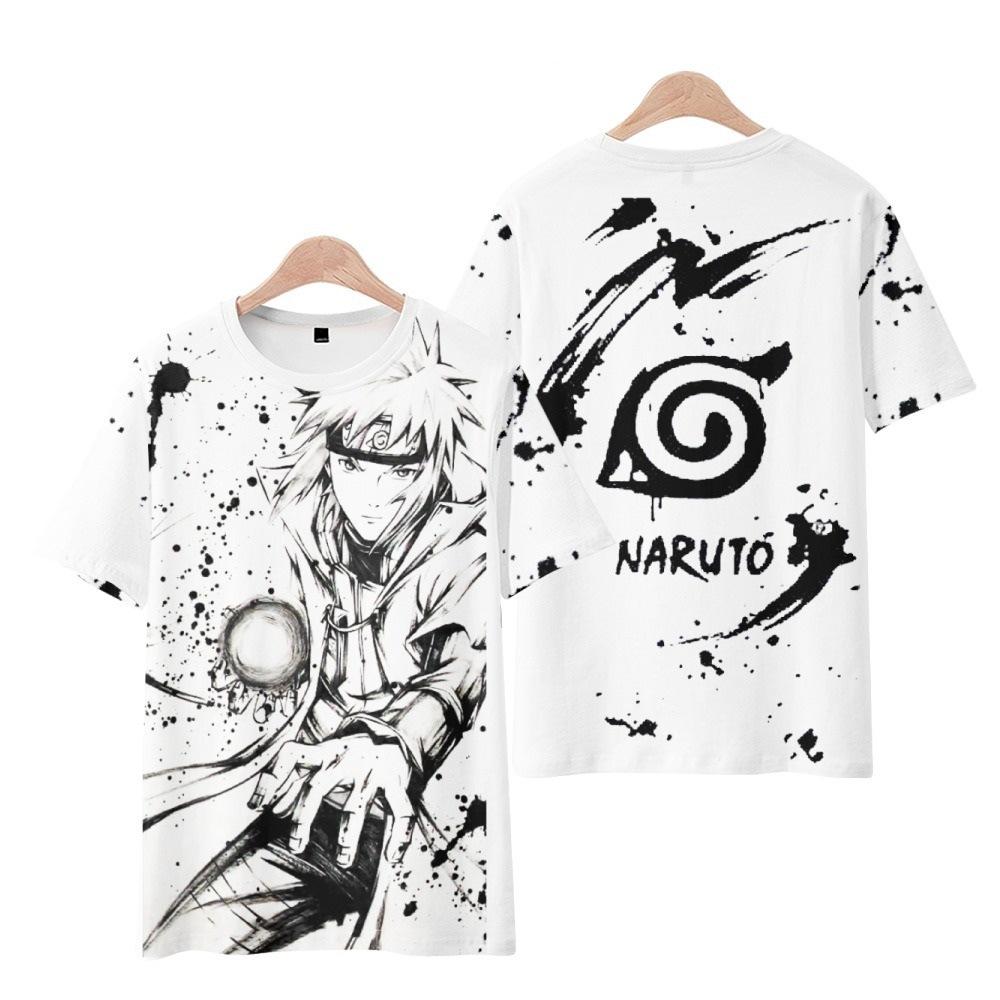 Japanisches Manga 3D-gedrucktes Kurzarm-T-Shirt Sommer Atmungsaktives Polyester Einfaches Rundhals-Oberteil